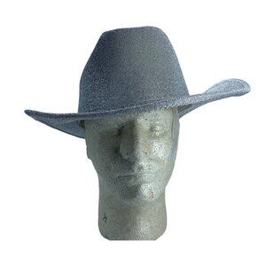 Silver Glitter Cowboy Cowgirl Hat Adult Costume Bachelorette Party Nashville